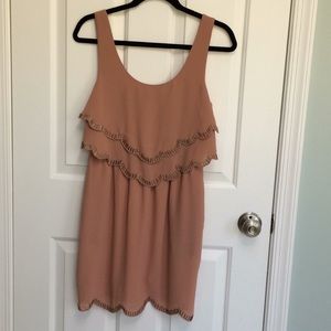 Chanda & Lia beaded blush cocktail dress
